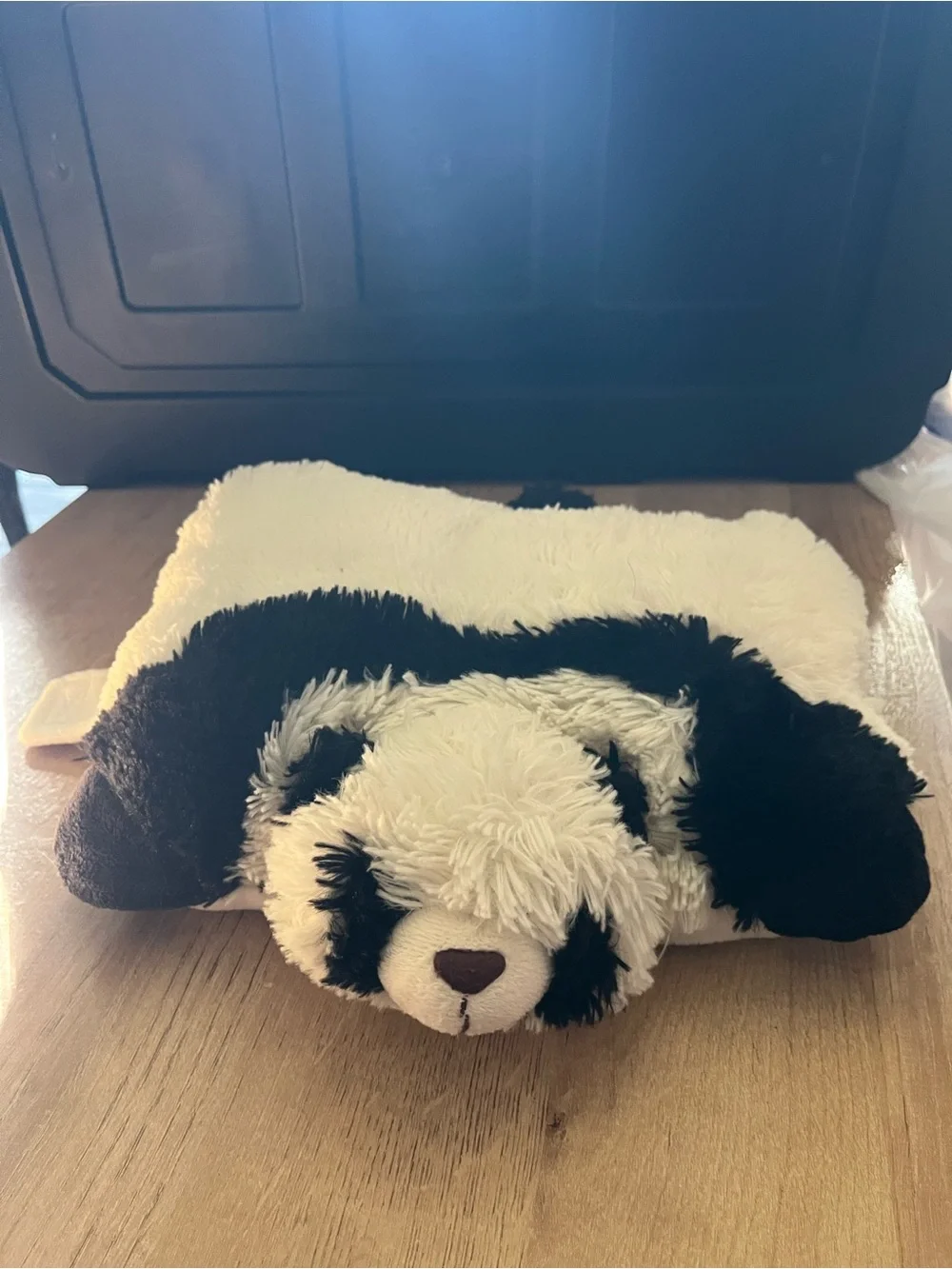 Plush Panda Dog Pillow Bed - Black and White Cozy Cushion